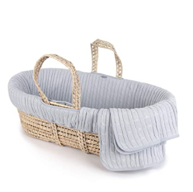 Tadpoles Cable Knit Moses Basket & Bedding Set