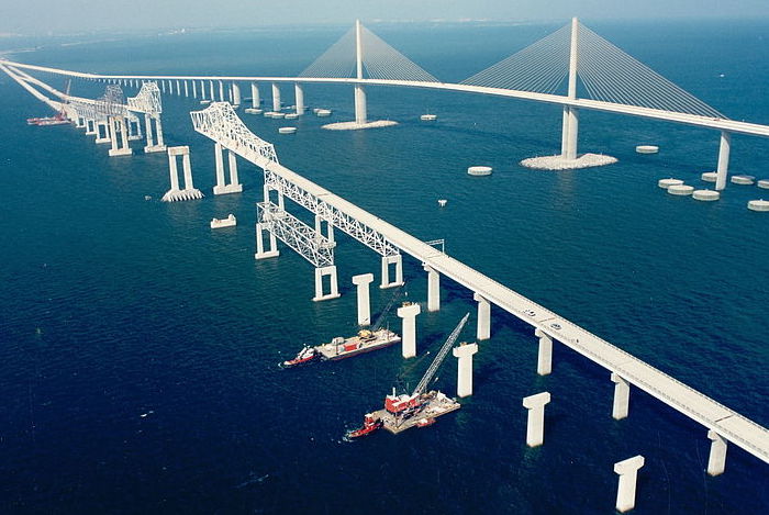 The Sunshine Skyway Bridge In Florida