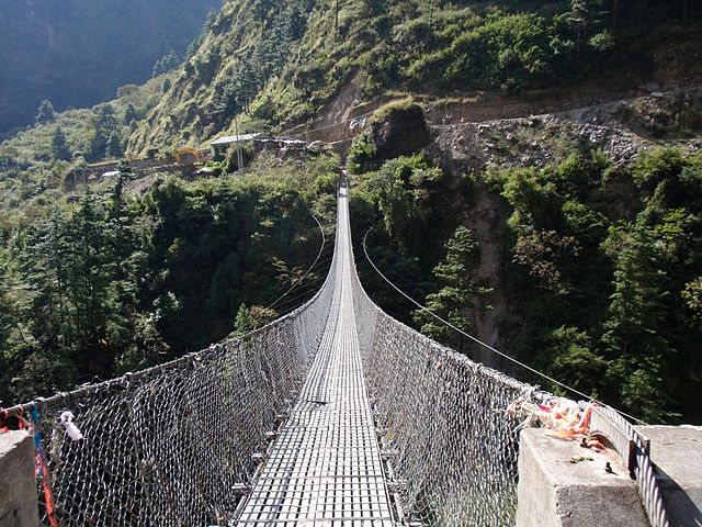 Hanging Bridge In Ghasa, Nepal