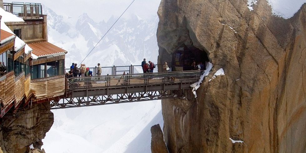 Aiguille Du Midi Bridge In The French Alps